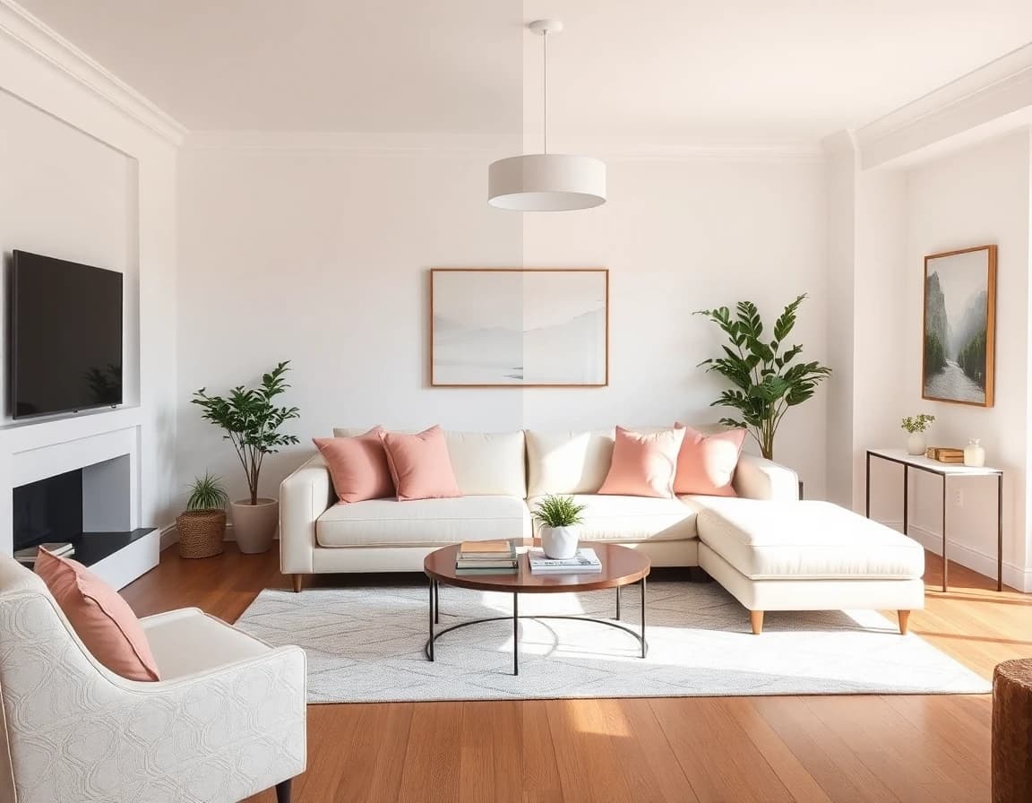 After: Beautiful room redesign created with AI interior design app